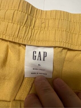 Gap Easy Pant Xl Yellow Linen Blend